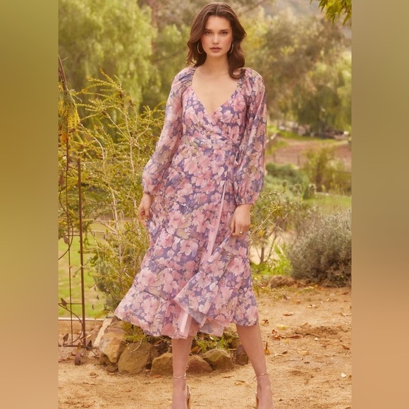 ASTR the Label x Free People Jannina Wrap Dress Sz M NEW MINI LENGTH - Picture 1 of 5